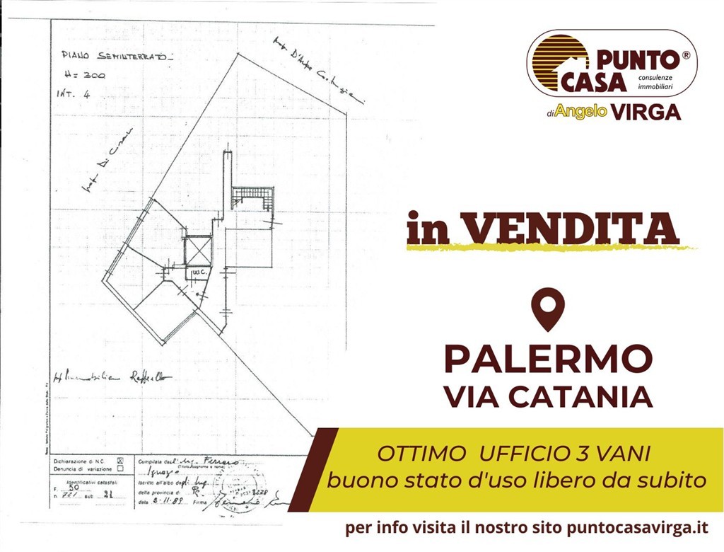 VIA CATANIA | OTTIMO UFFICIO 3 VANI